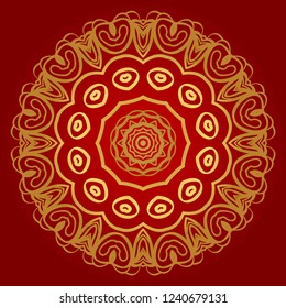 Sacred oriental mandala. color floral ornament. Abstract shapes in Asian style. Vector Illustration.