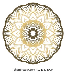 Sacred oriental mandala. color floral ornament. Abstract shapes in Asian style. Vector Illustration.