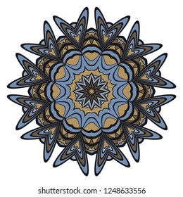Sacred oriental mandala. color floral ornament. Abstract shapes in Asian style. Vector Illustratio.