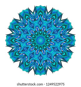 Sacred oriental mandala. color floral ornament. Abstract shapes in Asian style. Vector Illustration.