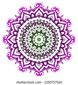 Sacred oriental mandala. color floral ornament. Abstract shapes in Asian style. Vector Illustration.