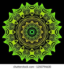 Sacred oriental mandala. color floral ornament. Abstract shapes in Asian style. Vector Illustratio.