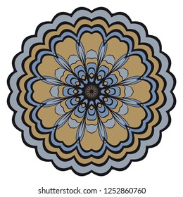 Sacred oriental mandala. color floral ornament. Abstract shapes in Asian style. Vector Illustratio.