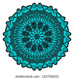 Sacred oriental mandala. color floral ornament. Abstract shapes in Asian style. Vector Illustratio.