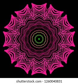 Sacred oriental mandala. color floral ornament. Abstract shapes in Asian style. Vector Illustration.