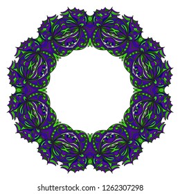 Sacred oriental mandala. color floral ornament. Abstract shapes in Asian style. Vector Illustration.