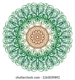 Sacred oriental mandala. color floral ornament. Abstract shapes in Asian style. Vector Illustration.