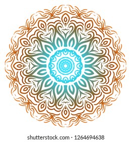 Sacred oriental mandala. color floral ornament. Abstract shapes in Asian style. Vector Illustratio.