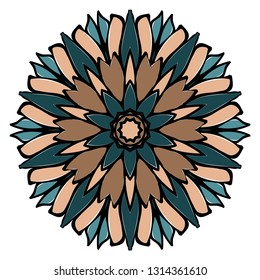 Sacred Oriental Mandala. Color Floral Ornament. Abstract Shapes In Asian Style. Vector Illustration.