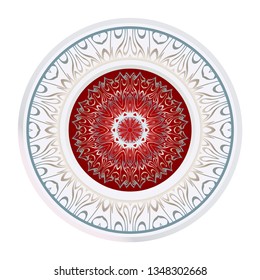 Sacred Oriental Mandala. Color Floral Ornament. Abstract Shapes In Asian Style. Vector Illustration.