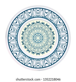 Sacred Oriental Mandala. Color Floral Ornament. Abstract Shapes In Asian Style. Vector Illustration.