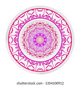 Sacred Oriental Mandala. Color Floral Ornament. Abstract Shapes In Asian Style. Vector Illustration.