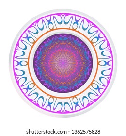 Sacred Oriental Mandala. Color Floral Ornament. Abstract Shapes In Asian Style. Vector Illustration.