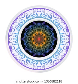 Sacred Oriental Mandala. Color Floral Ornament. Abstract Shapes In Asian Style. Vector Illustration.