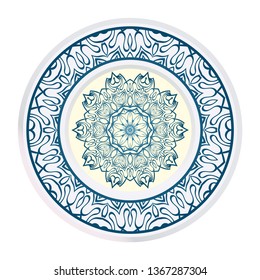 Sacred Oriental Mandala. Color Floral Ornament. Abstract Shapes In Asian Style. Vector Illustration.