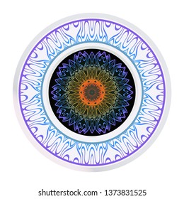 Sacred Oriental Mandala. Color Floral Ornament. Abstract Shapes In Asian Style. Vector Illustration.