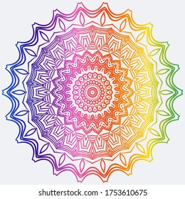Sacred Oriental Mandala. Color Floral Ornament. Abstract Shapes In Asian Style. Vector Illustration.