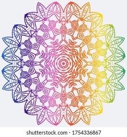 Sacred Oriental Mandala. Color Floral Ornament. Abstract Shapes In Asian Style. Vector Illustration.