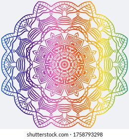 Sacred Oriental Mandala. Color Floral Ornament. Abstract Shapes In Asian Style. Vector Illustration.