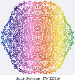 Sacred Oriental Mandala. Color Floral Ornament. Abstract Shapes In Asian Style. Vector Illustration.