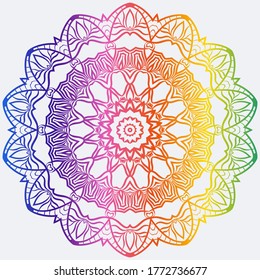 Sacred Oriental Mandala. Color Floral Ornament. Abstract Shapes In Asian Style. Vector Illustration.