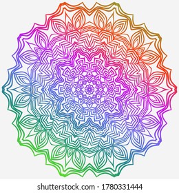 Sacred Oriental Mandala. Color Floral Ornament. Abstract Shapes In Asian Style. Vector Illustration.