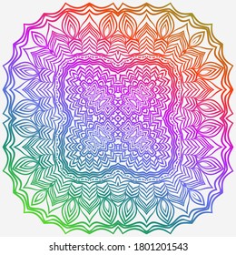 Sacred Oriental Mandala. Color Floral Ornament. Abstract Shapes In Asian Style. Vector Illustration.