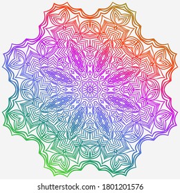 Sacred Oriental Mandala. Color Floral Ornament. Abstract Shapes In Asian Style. Vector Illustration.