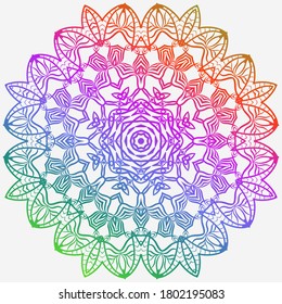Sacred Oriental Mandala. Color Floral Ornament. Abstract Shapes In Asian Style. Vector Illustration.