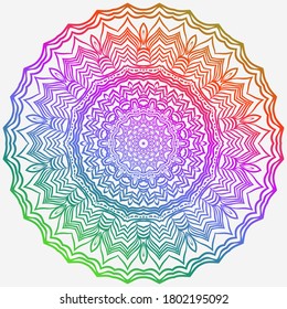 Sacred Oriental Mandala. Color Floral Ornament. Abstract Shapes In Asian Style. Vector Illustration.