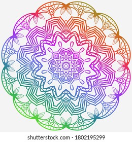 Sacred Oriental Mandala. Color Floral Ornament. Abstract Shapes In Asian Style. Vector Illustration.