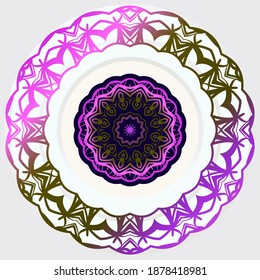 Sacred oriental mandala. color floral ornament. Abstract shapes in Asian style. Vector Illustration.
