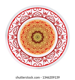 Sacred Oriental Mandala. Floral Ornament. Vector Illustration. Can Be Used For Greeting Card, Coloring Book, Phone Case Print