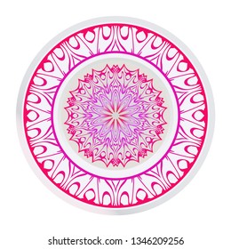 Sacred Oriental Mandala. Floral Ornament. Vector Illustration. Can Be Used For Greeting Card, Coloring Book, Phone Case Print