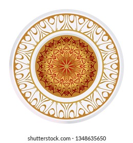 Sacred Oriental Mandala. Floral Ornament. Vector Illustration. Can Be Used For Greeting Card, Coloring Book, Phone Case Print