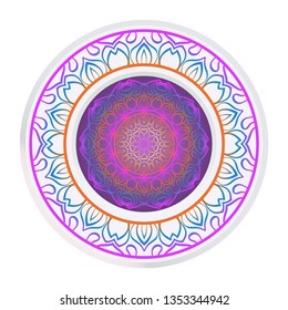 Sacred Oriental Mandala. Floral Ornament. Vector Illustration. Can Be Used For Greeting Card, Coloring Book, Phone Case Print