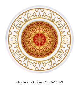 Sacred Oriental Mandala. Floral Ornament. Vector Illustration. Can Be Used For Greeting Card, Coloring Book, Phone Case Print