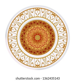 Sacred Oriental Mandala. Floral Ornament. Vector Illustration. Can Be Used For Greeting Card, Coloring Book, Phone Case Print