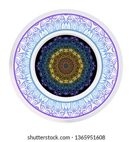 Sacred Oriental Mandala. Floral Ornament. Vector Illustration. Can Be Used For Greeting Card, Coloring Book, Phone Case Print