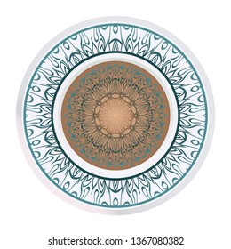 Sacred Oriental Mandala. Floral Ornament. Vector Illustration. Can Be Used For Greeting Card, Coloring Book, Phone Case Print