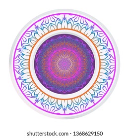 Sacred Oriental Mandala. Floral Ornament. Vector Illustration. Can Be Used For Greeting Card, Coloring Book, Phone Case Print