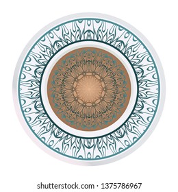 Sacred Oriental Mandala. Floral Ornament. Vector Illustration. Can Be Used For Greeting Card, Coloring Book, Phone Case Print