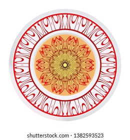 Sacred Oriental Mandala. Floral Ornament. Vector Illustration. Can Be Used For Greeting Card, Coloring Book, Phone Case Print