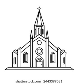 Sacred place symbol. Graceful line art design element.