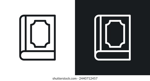 Sacred Quran Kareem Book Icons. Islamic Religious Text and Holy Scripture Symbols