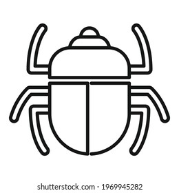Sacred scarab beetle icon. Outline Sacred scarab beetle vector icon for web design isolated on white background