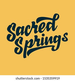 Sacred Springs Word in Lettering Style