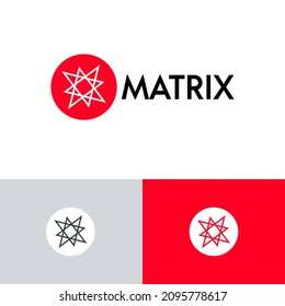 Sacred star logo design concept. Geometric company brand logomark illustration. Can representing sun, spark, belief, ray.