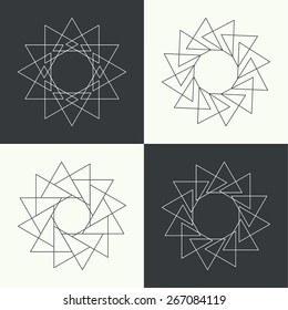 Sacred symbols and signs, geometric shapes