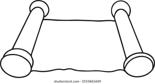 Sacred torah scroll doodle outline vector illustration